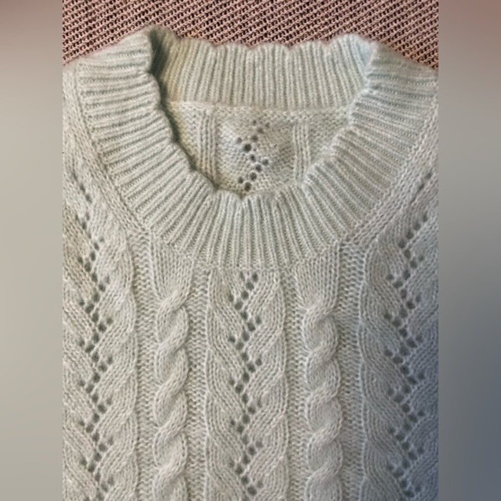 NEW Needle & Thread Midline Jumper Sweater Alpaca Wool Blend Mint Green | size S - Picture 6 of 10